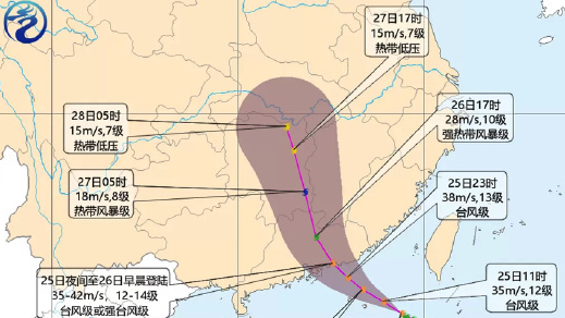 “红霞”已于今天加强为台风级，登陆地点确定