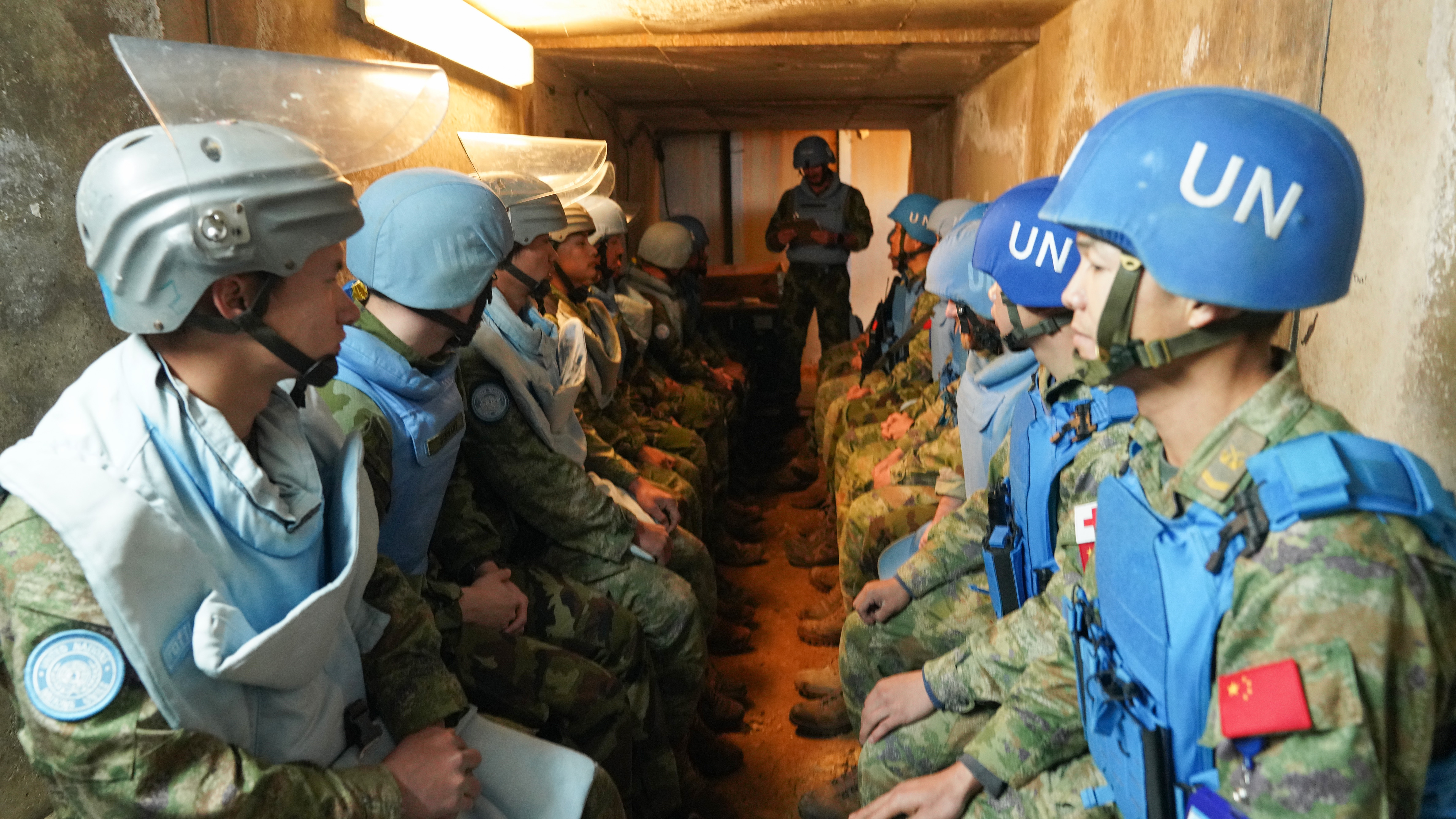 第24批赴黎维和部队与多国维和官兵联合开展应急演练